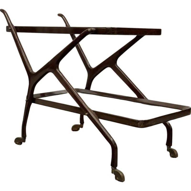 Pamono Caesar Lacquer Wooden Food Cart by Cesare Lacca, 1950s> Serving Bar Carts & Trolleys