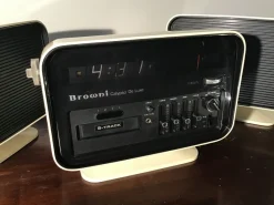 New Pamono Calypso de Luxe Stereo 8 Radio Clock with Speakers from Browni, 1960s, Set of 3