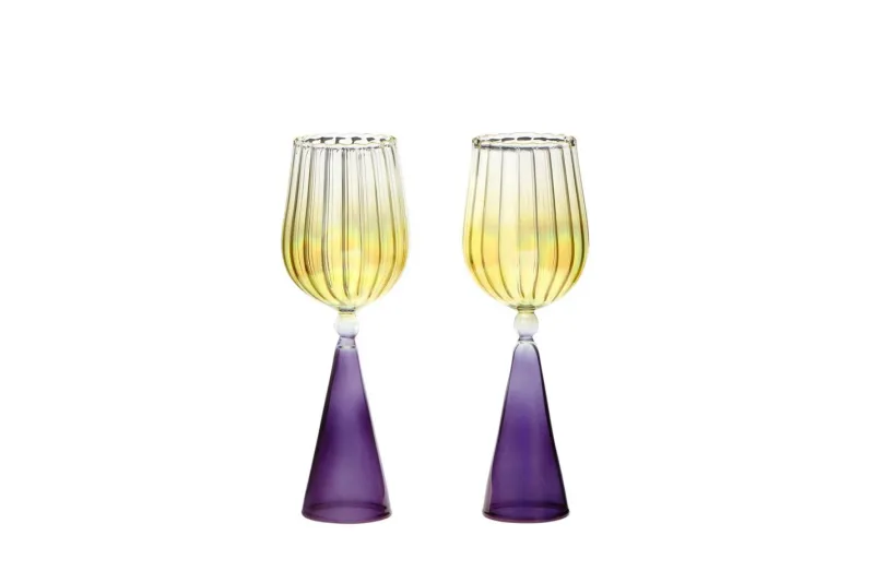 Clearance Pamono Calypso White Wine Glasses by Serena Confalonieri, Set of 2