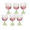 Hot Pamono Calypso Wine Glass in Pink-Green by Serena Confalonieri, Set of 6