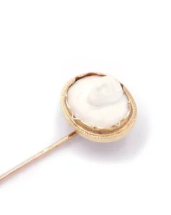 Pamono Cameo Biscuit Porcelain Tie Pin> Brooches