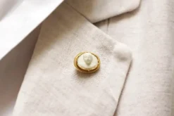 Pamono Cameo Biscuit Porcelain Tie Pin> Brooches