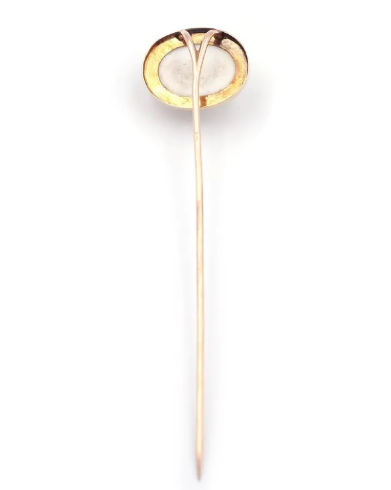 Pamono Cameo Biscuit Porcelain Tie Pin> Brooches