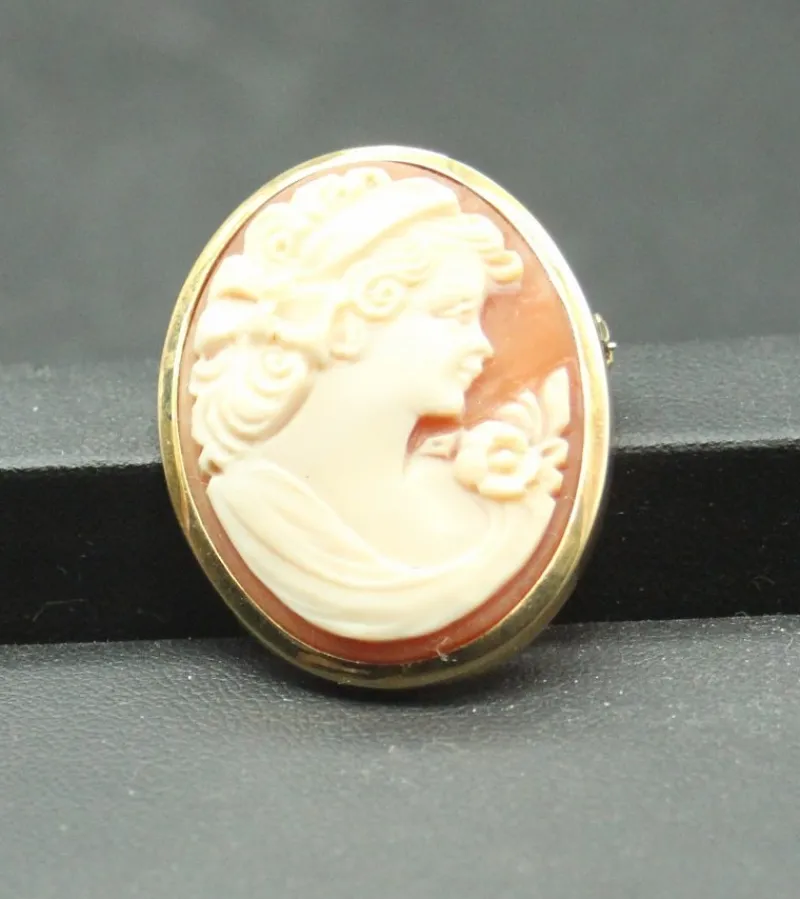 Pamono Cameo Brooch and Pendant in Shell and Gold> Brooches