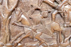 New Pamono Cameroonian Bamoun Artist, Carved Monoxyle Bas-Relief Panel, 1960s, Wood