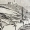 Best Pamono Camille Leroy, Algerian War, Road No. 6, Pillbox, Signed Inkwash