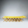 New Pamono Camp Cot in Wood and Yellow Canvas, 1960s