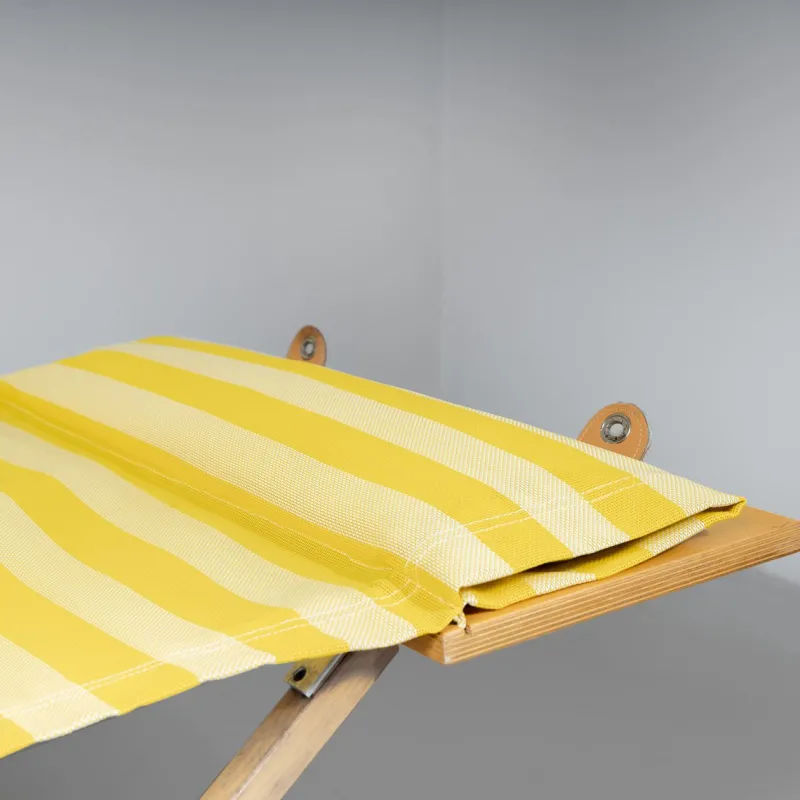 New Pamono Camp Cot in Wood and Yellow Canvas, 1960s