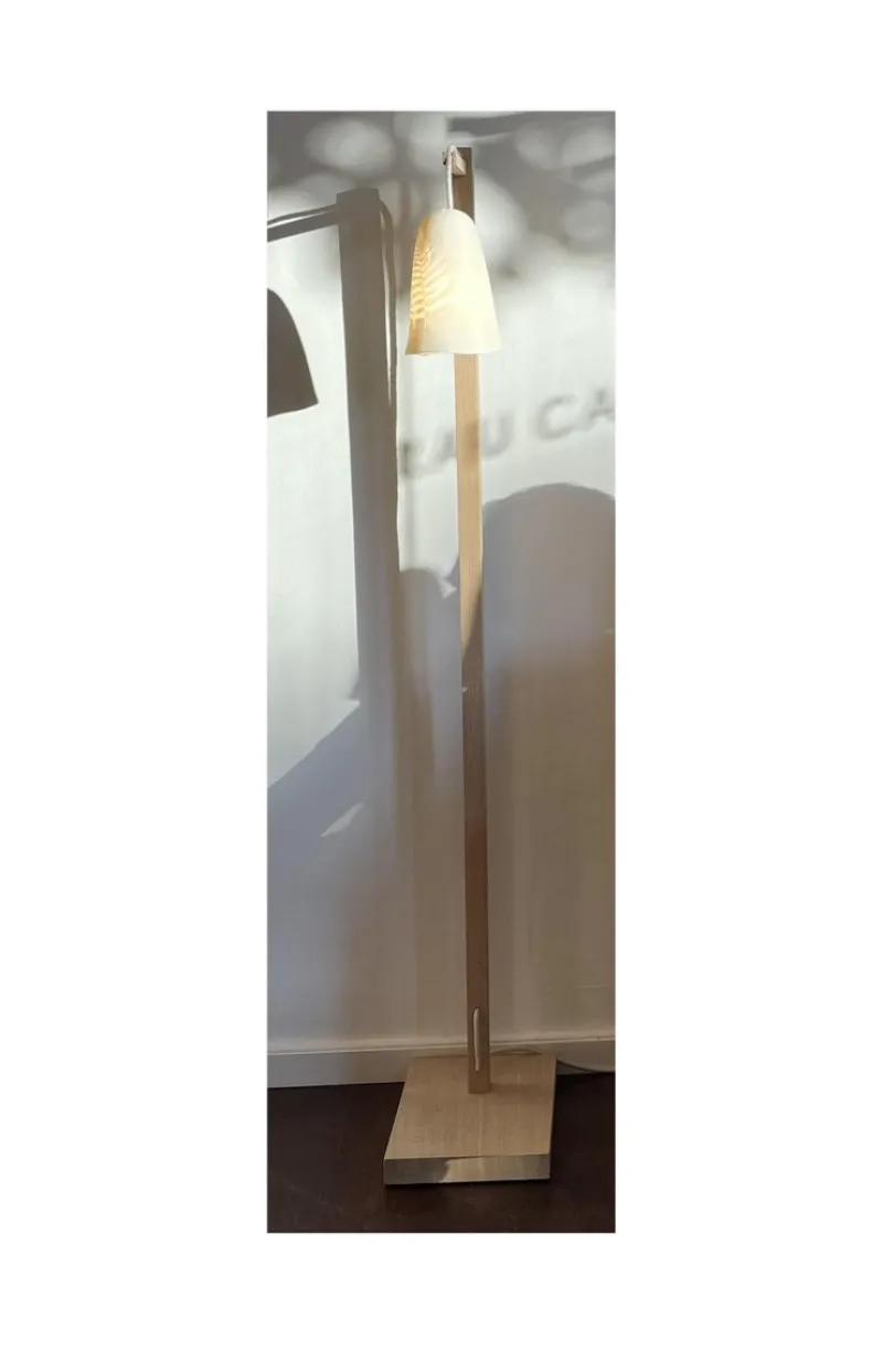 Hot Pamono Campanula Floor Lamp in Natural Oak and Porcelain by Frau Caze