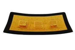Best Pamono Campielo Q30 Murano Glass Plate with Gold leaf by Stefano Birello for VéVé Glass