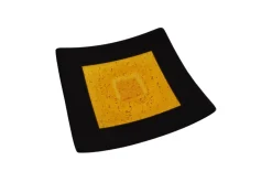 Pamono Campielo Q20 Murano Glass Plate with Gold leaf by Stefano Birello for VéVé Glass