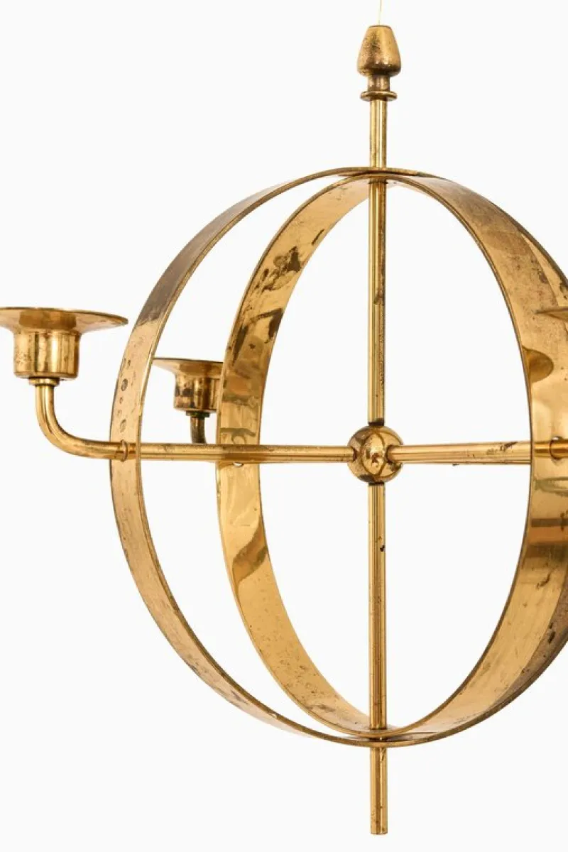 Pamono Candleabra Chandelier in Brass by Hans-Agne Jakobsson, 1960s> Ceiling Lights