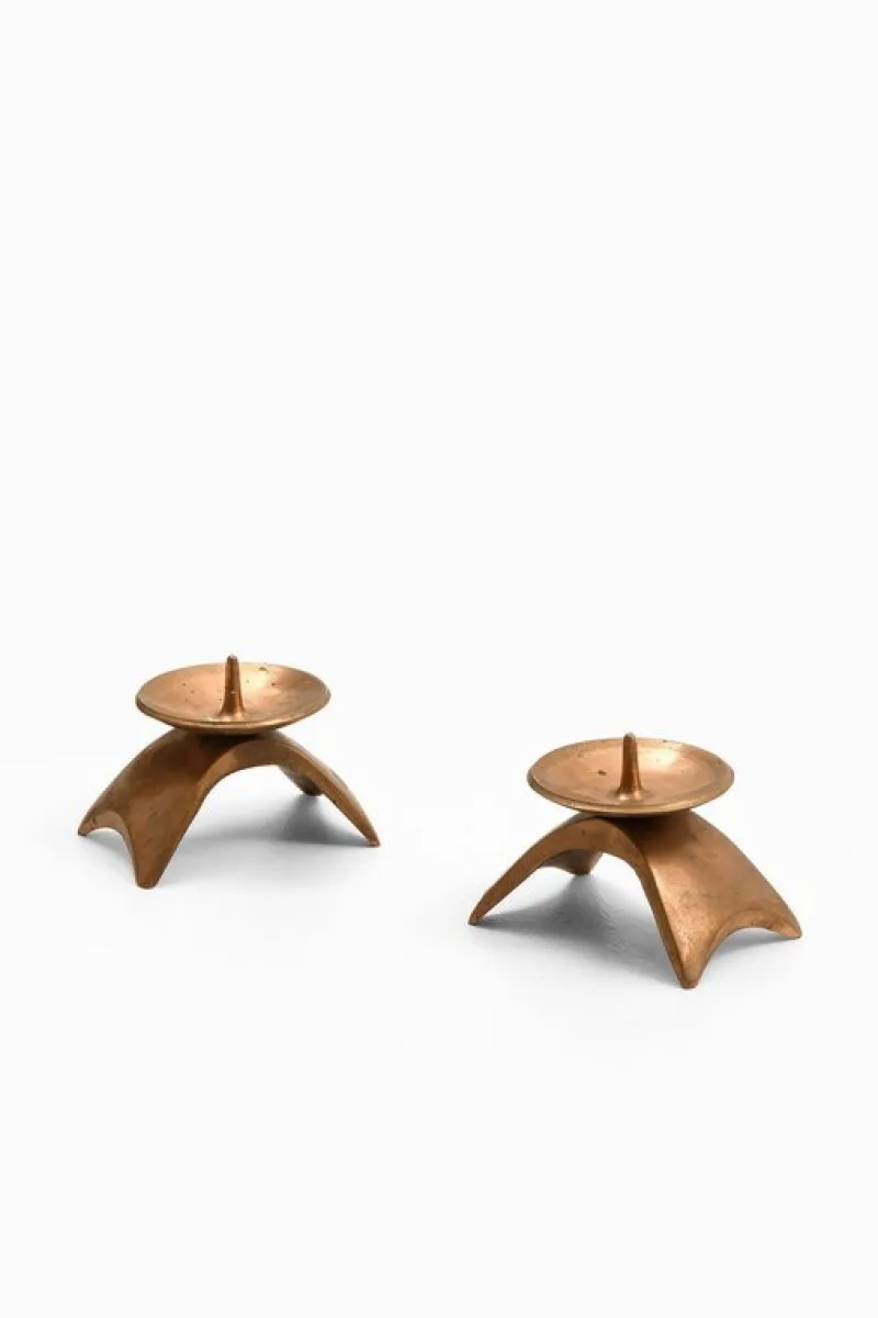 Pamono Candlesticks in Brass, 1960s, Set of 2> Candleholders