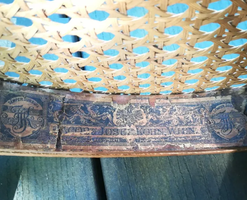 Clearance Pamono Caned Bistro Children's Chair by J.J. Kohn, 1900s