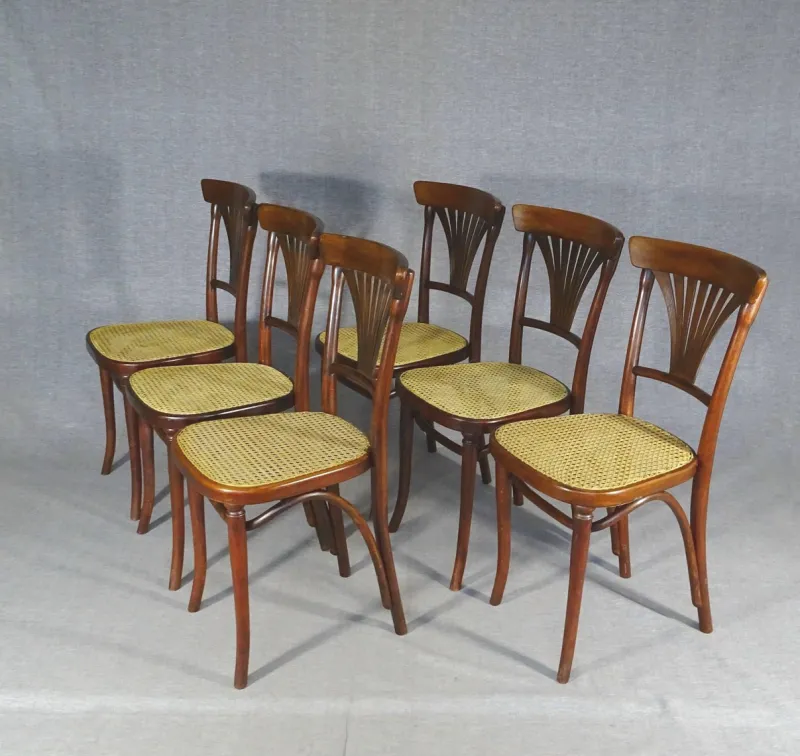 Pamono Caned Chairs by Michael Thonet for Gebrüder Thonet, Set of 6> Side Chairs & Dining Chairs
