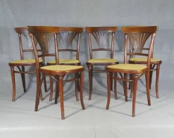 Pamono Caned Chairs by Michael Thonet for Gebrüder Thonet, Set of 6><noscript><img width=