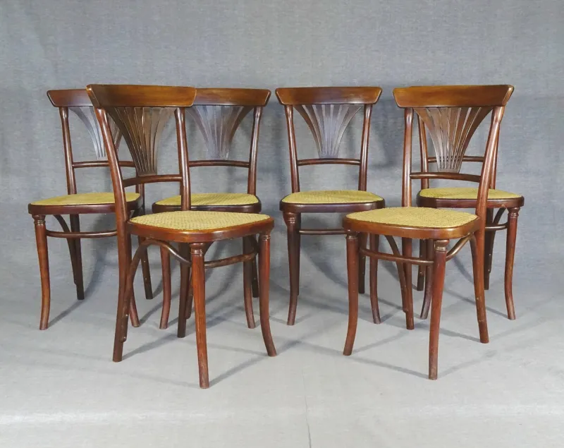 Pamono Caned Chairs by Michael Thonet for Gebrüder Thonet, Set of 6> Side Chairs & Dining Chairs