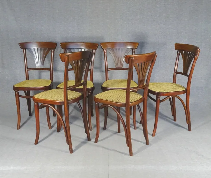 Pamono Caned Chairs by Michael Thonet for Gebrüder Thonet, Set of 6> Side Chairs & Dining Chairs