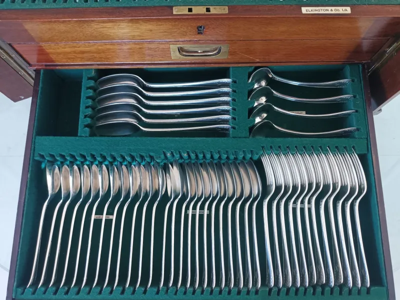 Pamono Canteen of Cutlery from Elkington & Co, 1925, Set of 178> Cutlery & Serving Utensils