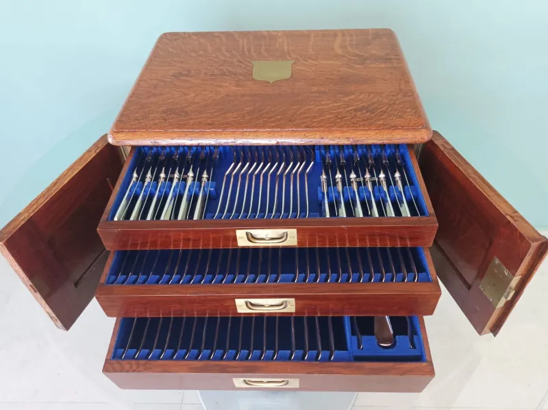 Online Pamono Canteen of Cutlery from Walker & Hall, 1920s, Set of 107