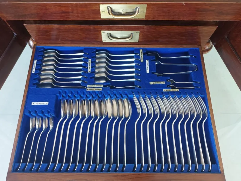 Online Pamono Canteen of Cutlery from Walker & Hall, 1920s, Set of 107