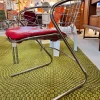 Online Pamono Cantilever Chair in Red Chrome with Leather Cushions by Gastone Rinaldi