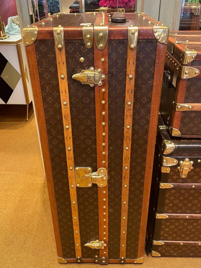New Pamono Canvas Monogram Trunk from Louis Vuitton, Paris, 1914