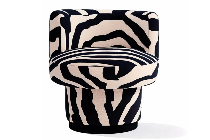 Pamono Caos Accent Chair in Zebra Furry Velvet from Moanne
