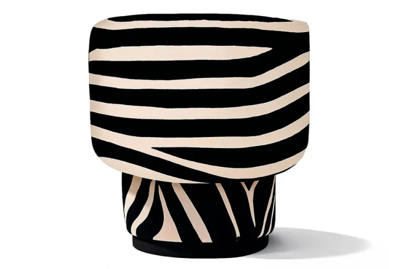 Pamono Caos Accent Chair in Zebra Furry Velvet from Moanne