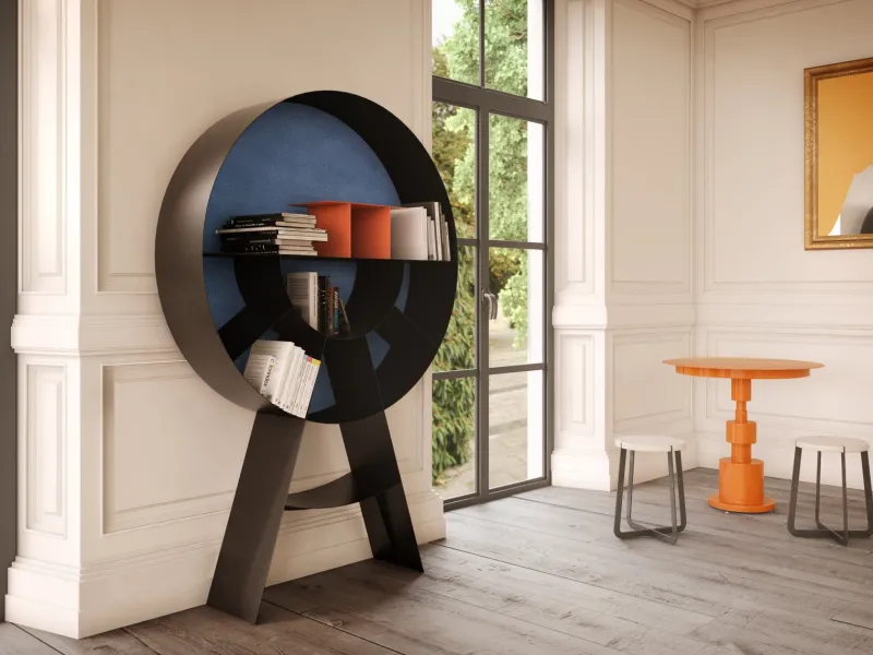 Pamono Caos Bookshelf in Black by Alessandro Guerriero for Officine Tamborrino