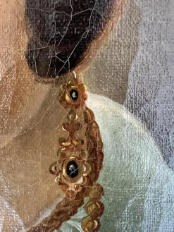 Hot Pamono Captain's Wife Portrait, 1800s, Oil on Canvas