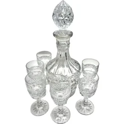 Discount Pamono Carafe with Stopper and Liqueur Glasses, 1940s, Set of 7