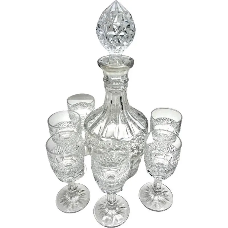 Discount Pamono Carafe with Stopper and Liqueur Glasses, 1940s, Set of 7
