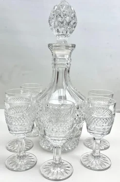 Discount Pamono Carafe with Stopper and Liqueur Glasses, 1940s, Set of 7