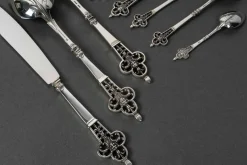 Pamono Cardeilhac Silver Cutlery Set with Minerva Hallmark, 1890s, Set of 150><noscript><img width=