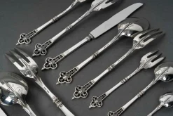 Pamono Cardeilhac Silver Cutlery Set with Minerva Hallmark, 1890s, Set of 150><noscript><img width=