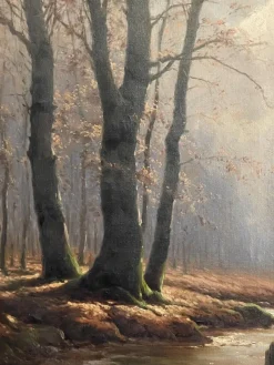 Pamono Carl Kenzler, Woodland Landscape, 20th Century, Oil on Canvas
