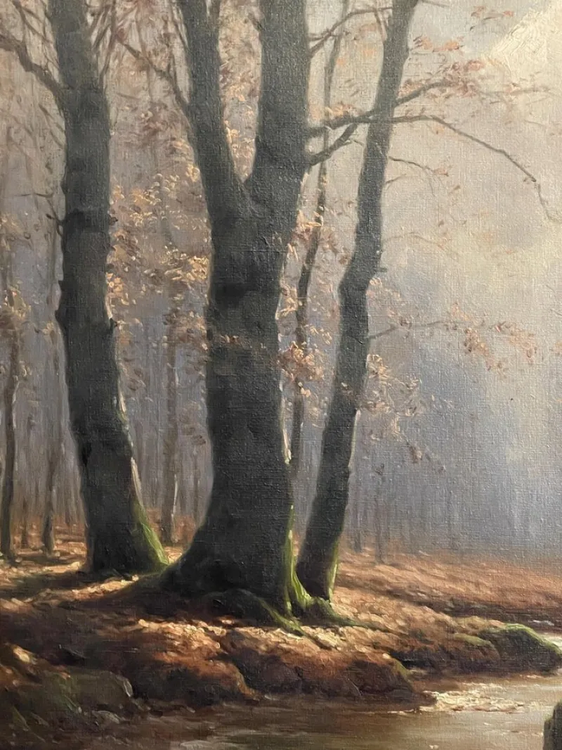 Pamono Carl Kenzler, Woodland Landscape, 20th Century, Oil on Canvas
