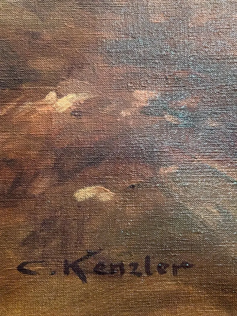 Pamono Carl Kenzler, Woodland Landscape, 20th Century, Oil on Canvas