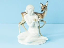 Pamono Carl Werner for Hutschenreuther, Nude with Fawn, 1950s> Mid-Century