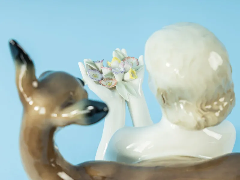 Pamono Carl Werner for Hutschenreuther, Nude with Fawn, 1950s> Mid-Century