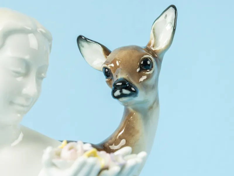 Pamono Carl Werner for Hutschenreuther, Nude with Fawn, 1950s> Mid-Century