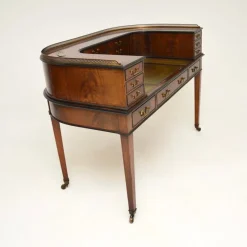 Outlet Pamono Carlton House Desk in Inlaid Mahogany with Leather Top, 1890s