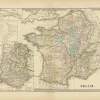 Outlet Pamono Cartographic Overview of Gallic Tribes and Roman Provinces, 1880