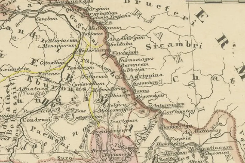 Outlet Pamono Cartographic Overview of Gallic Tribes and Roman Provinces, 1880