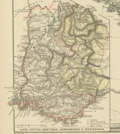 Outlet Pamono Cartographic Overview of Gallic Tribes and Roman Provinces, 1880