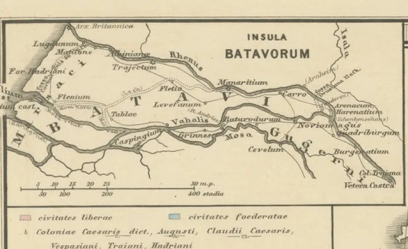 Outlet Pamono Cartographic Overview of Gallic Tribes and Roman Provinces, 1880