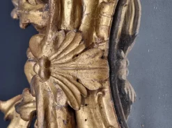 Pamono Carved and Gilded Oval Framed Mirror, 1700><noscript><img width=