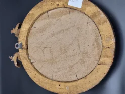 Pamono Carved and Gilded Oval Framed Mirror, 1700><noscript><img width=
