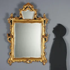 Clearance Pamono Carved and Gilded Rococo Style Mirror